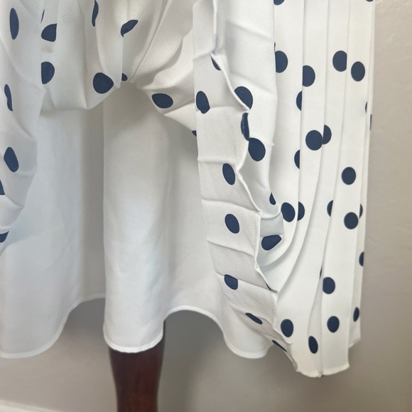 •HOBBS London• Leona Spot Print‎ Midi Shirt Dress in White & Black Size 2 - Picture 11 of 15